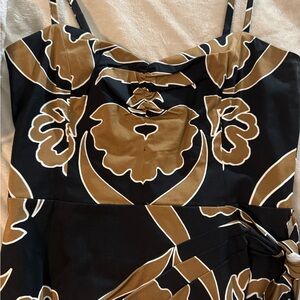 White House Black Market Black and Tan Dress